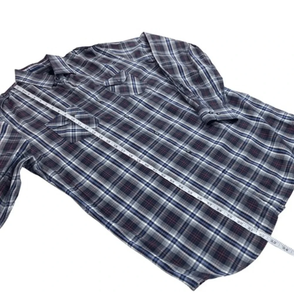 Banana Republic Shirt Mens (L) 16-16.5 Tall Large Plaid Long‎ Sleeve Button Down